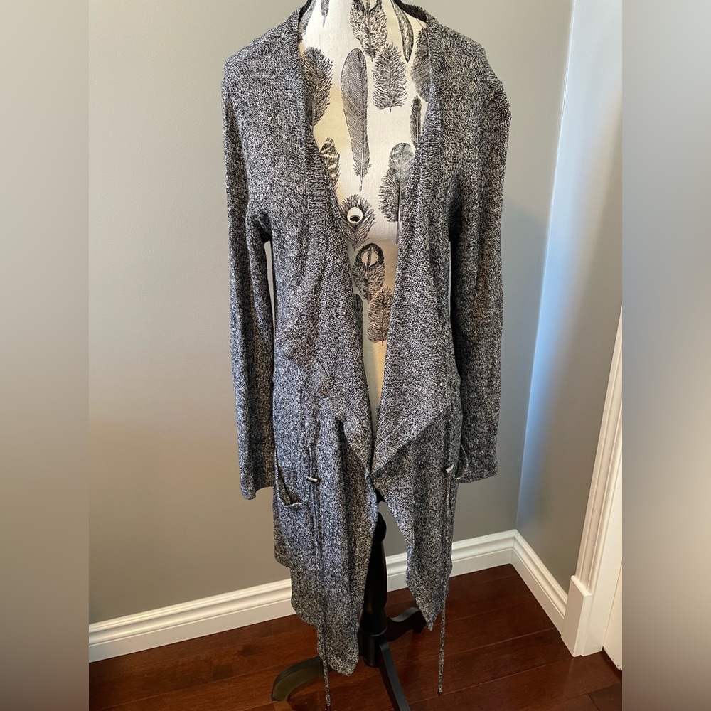 Backdrop - Speckled Drawstring Cardigan